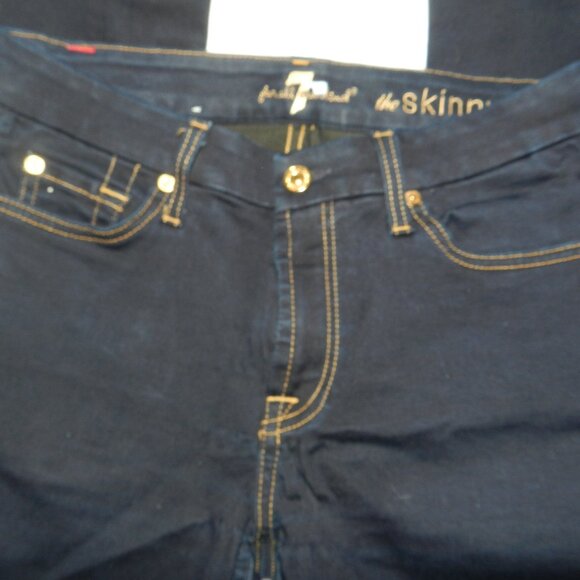 7 For All Mankind Size 28 Skinny Midrise Dark Wash Denim Jeans🆕📦⌚🏃🏻💨⚡🚚 - Picture 9 of 16